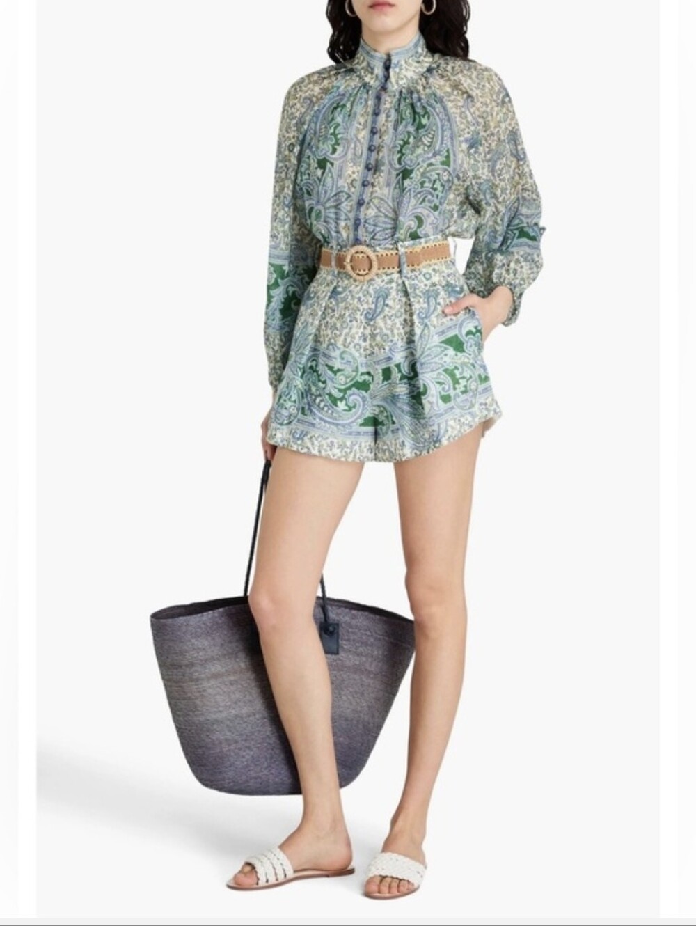 Zimmermann Top And Shorts Set With Belt Size 1 (Ottie)